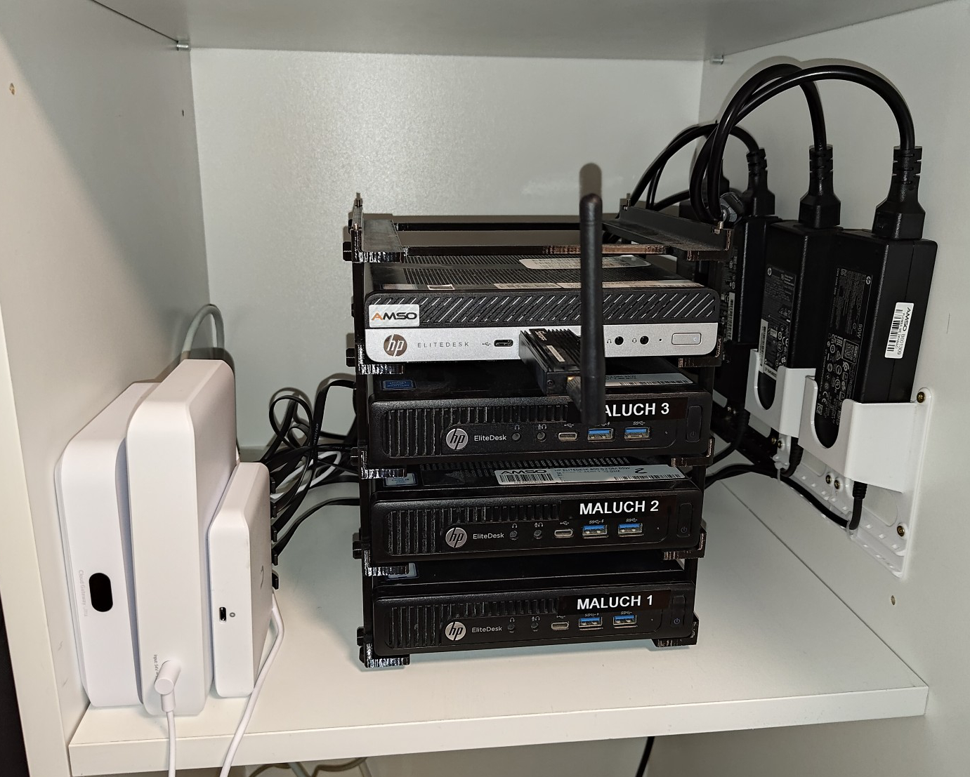 My homelab in its full budget-conscious glory